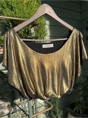 Metallic Bronze Y2K Crop Top